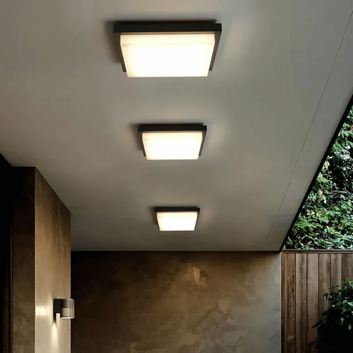 Verthara Premium LED Flush Mount Ceiling Light – 20W - Square Design - Black Aluminium - Indoor/Outdoor Use - Modern Style