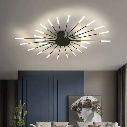 Verthara Premium LED Flush Mount Ceiling Light Fixture – Modern Art Design - Adjustable Brightness - Acrylic Frame - Indoor Lighting - Energy Efficient black30 / Natural light 4000k