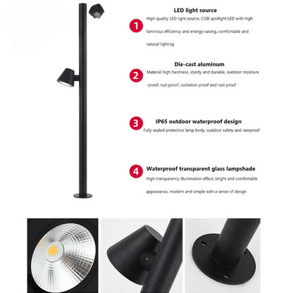 Verthara Premium LED Garden Spotlight With Multi-Head Rotation – Waterproof - Adjustable Brightness - Durable Aluminium - Energy Efficient Outdoor Lighting