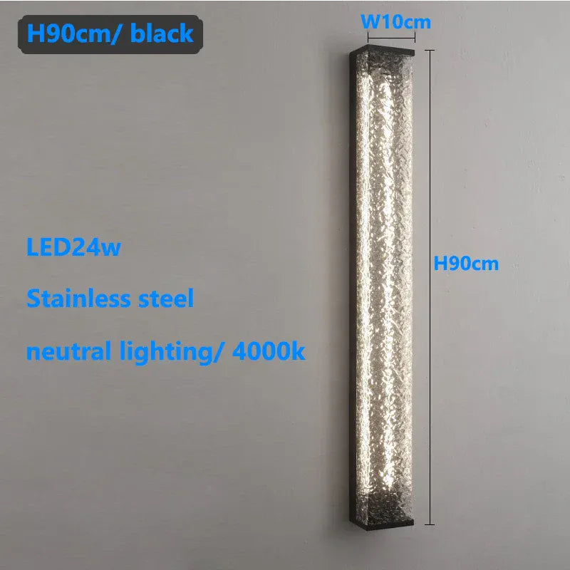 Verthara Premium LED Outdoor Wall Lantern - Wall Mount - Modern Design - Stainless Steel - Anti-Rust - Ideal for Garden and Porch Lighting 90cm neutral light