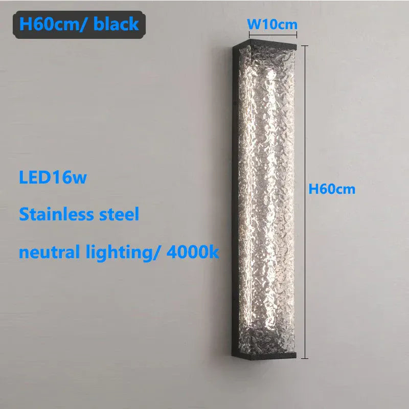 Verthara Premium LED Outdoor Wall Lantern - Wall Mount - Modern Design - Stainless Steel - Anti-Rust - Ideal for Garden and Porch Lighting 60cm neutral light