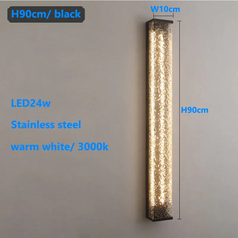 Verthara Premium LED Outdoor Wall Lantern - Wall Mount - Modern Design - Stainless Steel - Anti-Rust - Ideal for Garden and Porch Lighting 90cm warm white