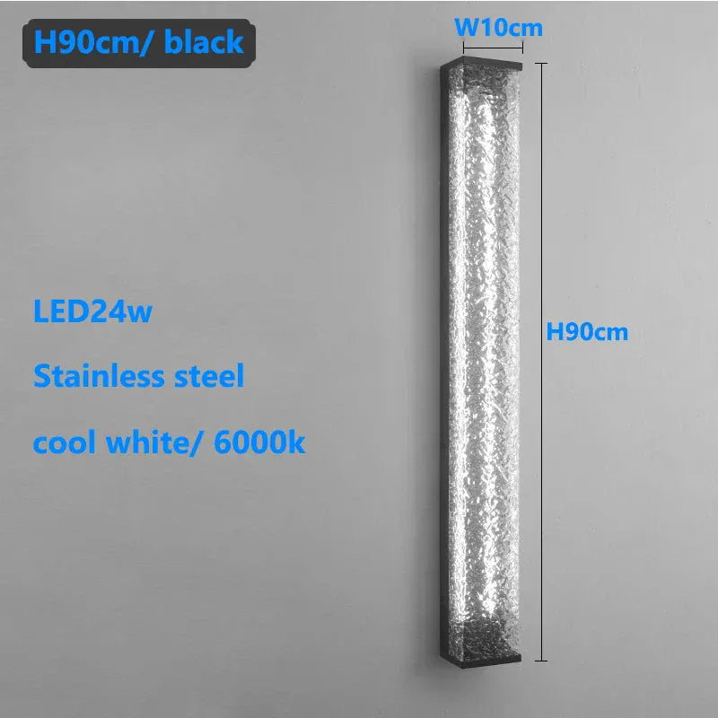 Verthara Premium LED Outdoor Wall Lantern - Wall Mount - Modern Design - Stainless Steel - Anti-Rust - Ideal for Garden and Porch Lighting 90cm cool white