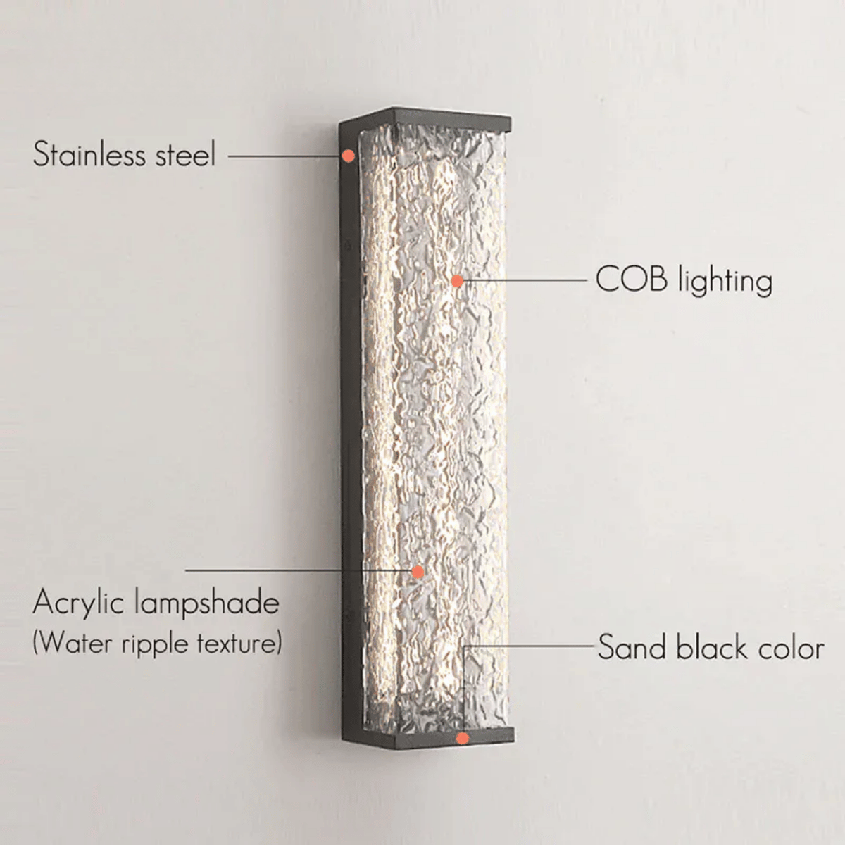 Verthara Premium LED Outdoor Wall Lantern - Wall Mount - Modern Design - Stainless Steel - Anti-Rust - Ideal for Garden and Porch Lighting