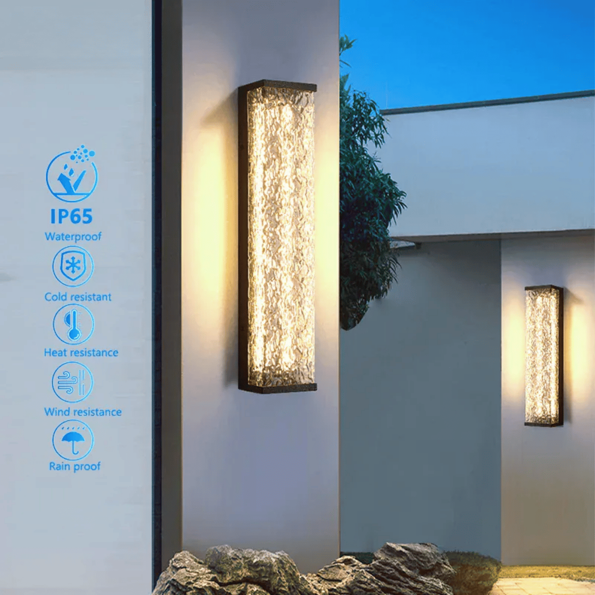 Verthara Premium LED Outdoor Wall Lantern - Wall Mount - Modern Design - Stainless Steel - Anti-Rust - Ideal for Garden and Porch Lighting