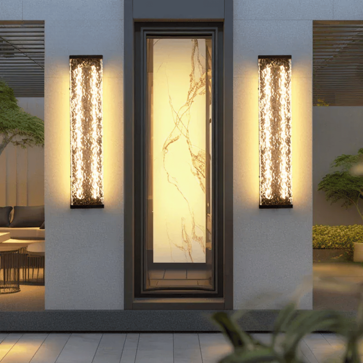 Verthara Premium LED Outdoor Wall Lantern - Wall Mount - Modern Design - Stainless Steel - Anti-Rust - Ideal for Garden and Porch Lighting