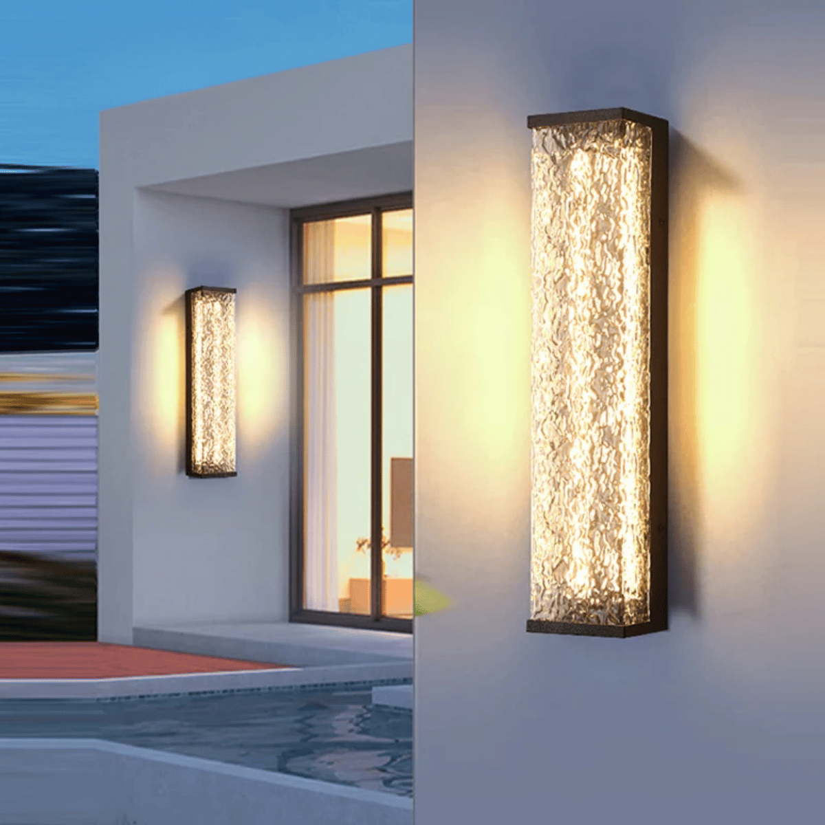 Verthara Premium LED Outdoor Wall Lantern - Wall Mount - Modern Design - Stainless Steel - Anti-Rust - Ideal for Garden and Porch Lighting