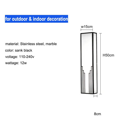 Verthara Premium LED Outdoor Wall Light - Adjustable Size - IP65 Waterproof - Stainless Steel - Warm/Cool White Tones - Modern Exterior Wall Lighting cool white no remote / 50cm