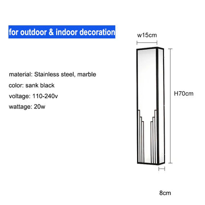 Verthara Premium LED Outdoor Wall Light - Adjustable Size - IP65 Waterproof - Stainless Steel - Warm/Cool White Tones - Modern Exterior Wall Lighting warm white no remote / 70cm