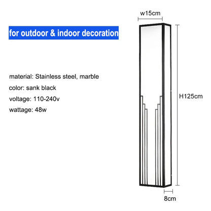 Verthara Premium LED Outdoor Wall Light - Adjustable Size - IP65 Waterproof - Stainless Steel - Warm/Cool White Tones - Modern Exterior Wall Lighting warm white no remote / 125cm