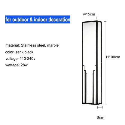 Verthara Premium LED Outdoor Wall Light - Adjustable Size - IP65 Waterproof - Stainless Steel - Warm/Cool White Tones - Modern Exterior Wall Lighting cool white no remote / 100cm