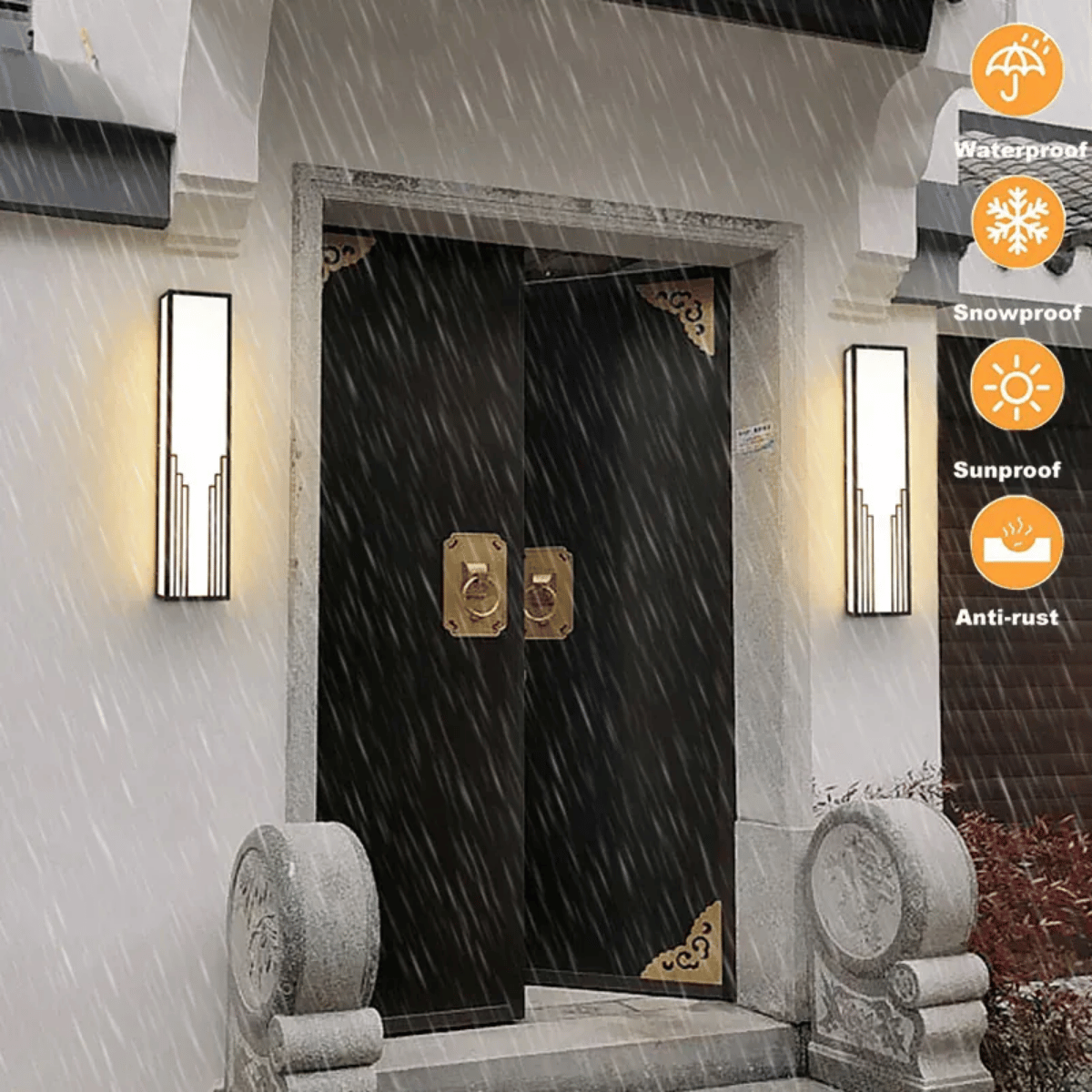 Verthara Premium LED Outdoor Wall Light - Adjustable Size - IP65 Waterproof - Stainless Steel - Warm/Cool White Tones - Modern Exterior Wall Lighting