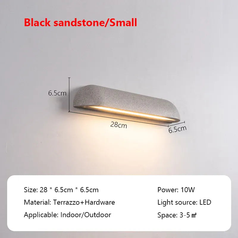 Verthara Premium LED Outdoor Wall Light - Hardwired - Waterproof - Concrete - IP65 Rated - Modern Design - Ideal for Porches and Entrances natural white / Black 28cm