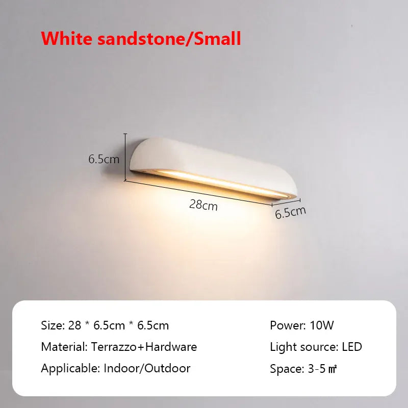 Verthara Premium LED Outdoor Wall Light - Hardwired - Waterproof - Concrete - IP65 Rated - Modern Design - Ideal for Porches and Entrances cool white / White 28cm