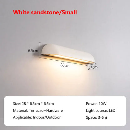 Verthara Premium LED Outdoor Wall Light - Hardwired - Waterproof - Concrete - IP65 Rated - Modern Design - Ideal for Porches and Entrances cool white / White 28cm
