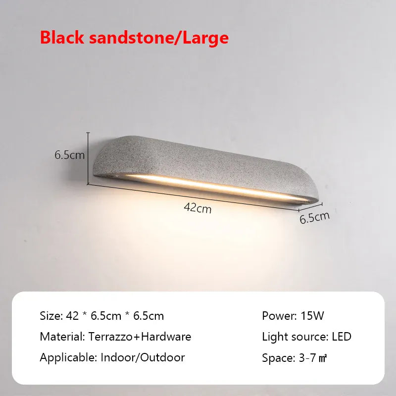 Verthara Premium LED Outdoor Wall Light - Hardwired - Waterproof - Concrete - IP65 Rated - Modern Design - Ideal for Porches and Entrances cool white / Black 42cm