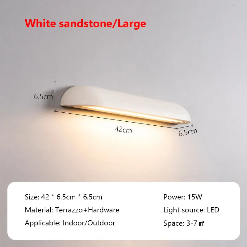 Verthara Premium LED Outdoor Wall Light - Hardwired - Waterproof - Concrete - IP65 Rated - Modern Design - Ideal for Porches and Entrances natural white / White 42cm