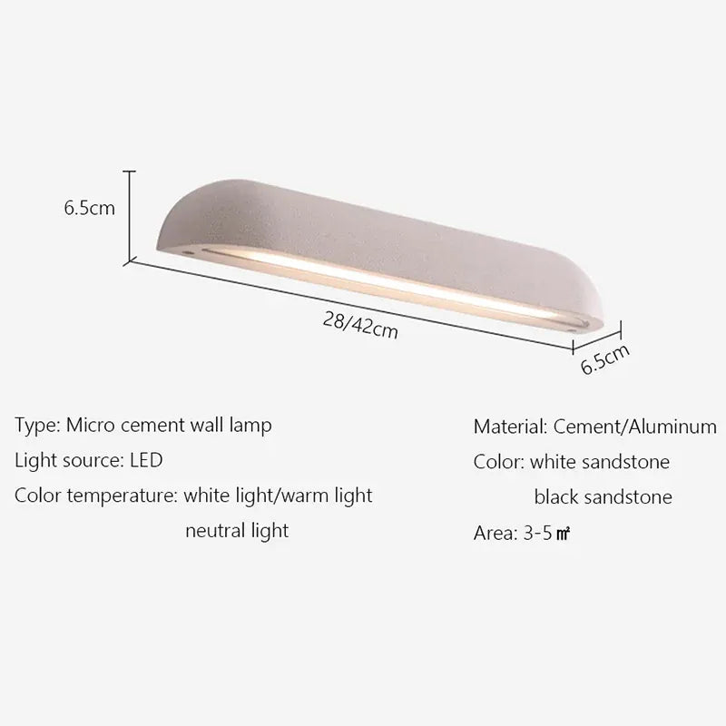 Verthara Premium LED Outdoor Wall Light - Hardwired - Waterproof - Concrete - IP65 Rated - Modern Design - Ideal for Porches and Entrances