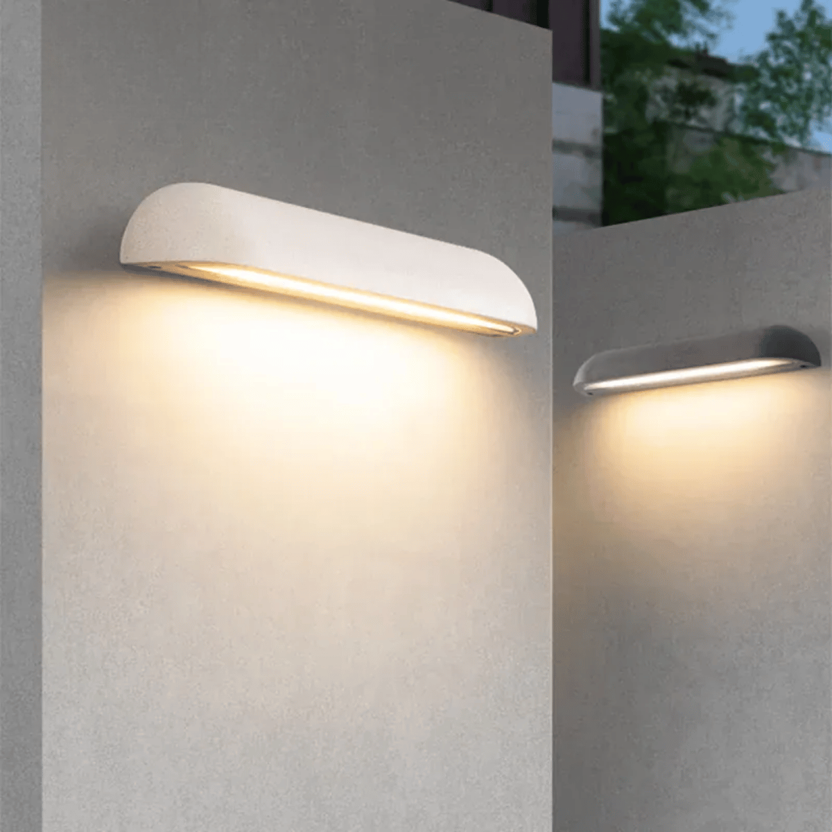 Verthara Premium LED Outdoor Wall Light - Hardwired - Waterproof - Concrete - IP65 Rated - Modern Design - Ideal for Porches and Entrances natural white / Black 28cm
