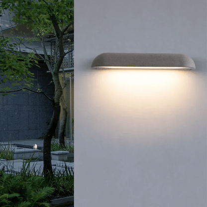 Verthara Premium LED Outdoor Wall Light - Hardwired - Waterproof - Concrete - IP65 Rated - Modern Design - Ideal for Porches and Entrances warm white / Black 42cm