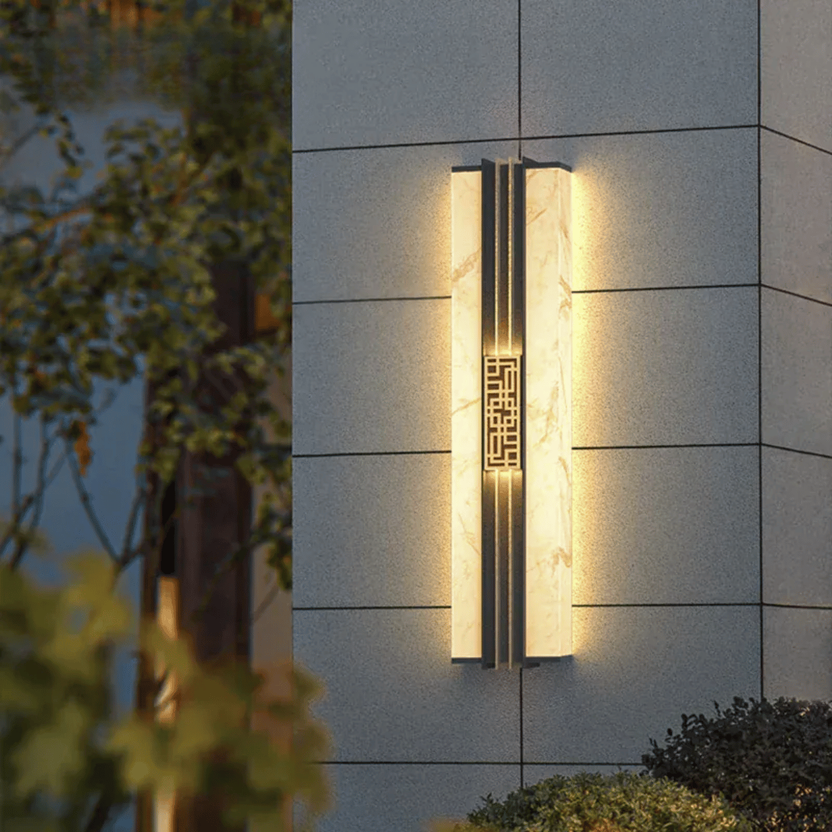 Verthara Premium LED Outdoor Wall Light - IP65 Waterproof - Marble Finish - Adjustable Size - Warm/Cool White Options - Stainless Steel - Modern Design warm white / H120 x W18cm
