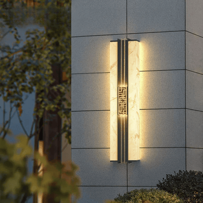 Verthara Premium LED Outdoor Wall Light - IP65 Waterproof - Marble Finish - Adjustable Size - Warm/Cool White Options - Stainless Steel - Modern Design warm white / H120 x W18cm
