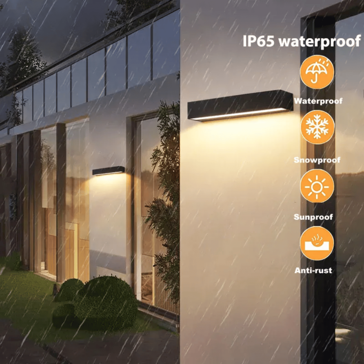 Verthara Premium LED Outdoor Wall Light Sconces - Wall-Mounted - IP65 Waterproof - Aluminium - Modern Design - Ideal for Patio and Doorway