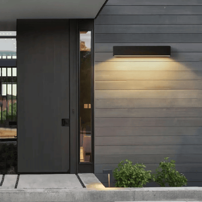 Verthara Premium LED Outdoor Wall Light Sconces - Wall-Mounted - IP65 Waterproof - Aluminium - Modern Design - Ideal for Patio and Doorway warm white 3000k / black 30cm