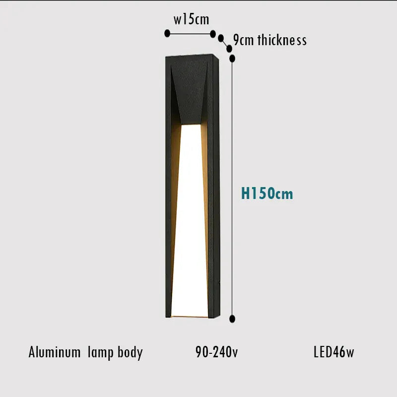 Verthara Premium LED Outdoor Wall Light - Wall Mounted - Black Finish - Warm/Cool White - Aluminium - Modern Design - Ideal for Patio and Entryway