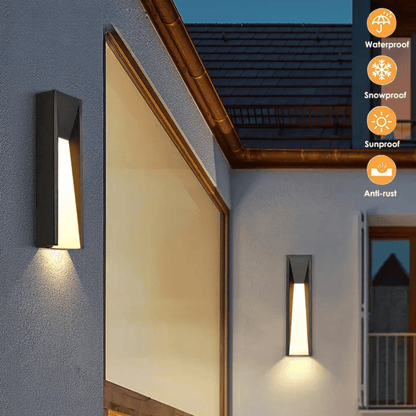 Verthara Premium LED Outdoor Wall Light - Wall Mounted - Black Finish - Warm/Cool White - Aluminium - Modern Design - Ideal for Patio and Entryway warm white / H100cm