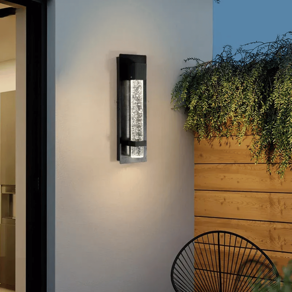 Verthara Premium LED Outdoor Wall Light - Wall-Mounted - IP65 Weather Resistant - Modern Crystal Bubble - Warm White 3000K - Aluminium Construction