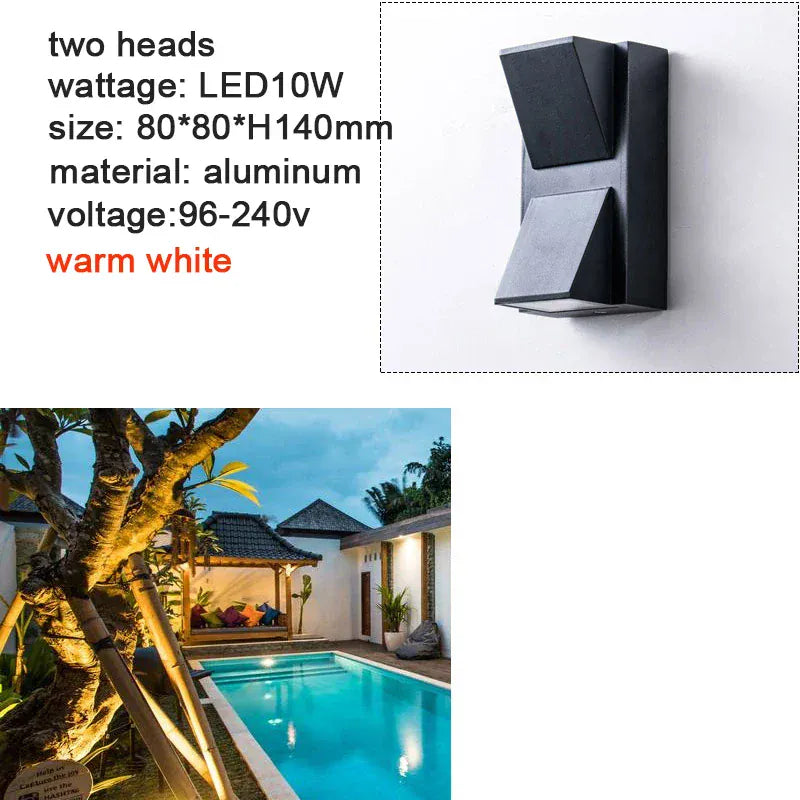Verthara Premium LED Outdoor Wall Light - Wall Mounted - Waterproof - Aluminium - Modern Design - IP65 Rated - Energy Efficient - 5W/10W