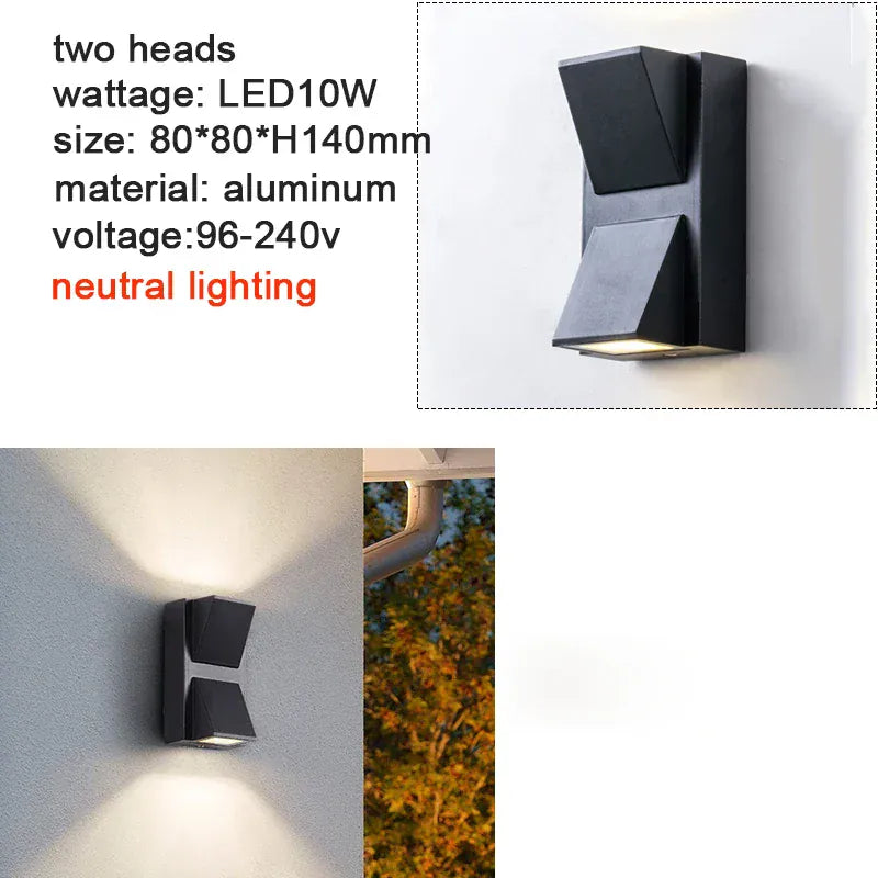 Verthara Premium LED Outdoor Wall Light - Wall Mounted - Waterproof - Aluminium - Modern Design - IP65 Rated - Energy Efficient - 5W/10W