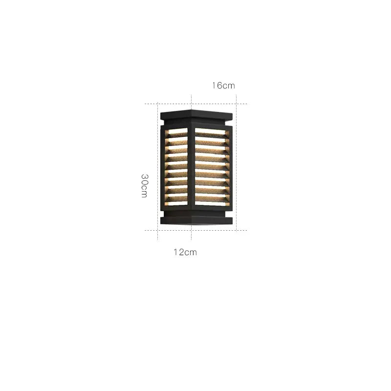 Verthara Premium LED Outdoor Wall Light - Wall Mounted - Waterproof - Anti-Rust - Black Stainless Steel - Modern Cubical Design - Ideal For Garages And Pathways 4000k no RC / 30CM