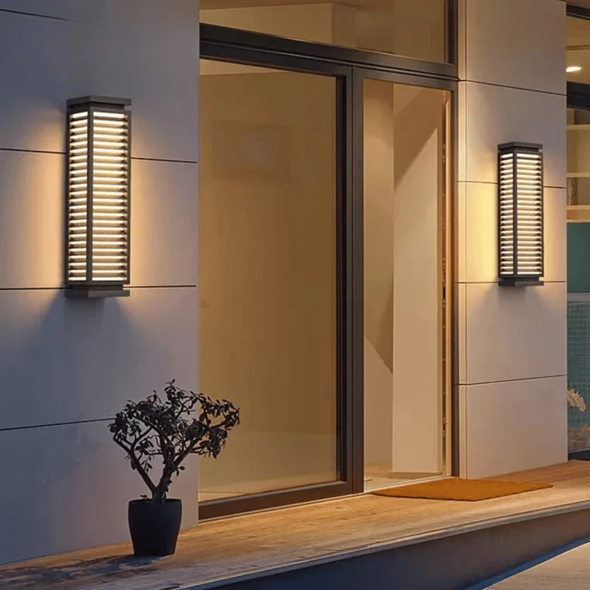 Verthara Premium LED Outdoor Wall Light - Wall Mounted - Waterproof - Anti-Rust - Black Stainless Steel - Modern Cubical Design - Ideal For Garages And Pathways