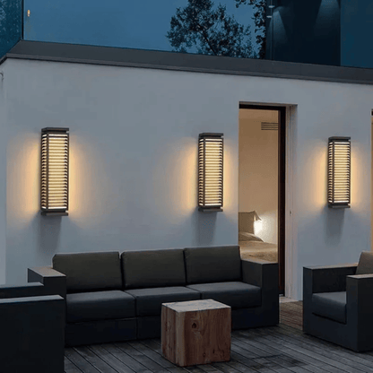 Verthara Premium LED Outdoor Wall Light - Wall Mounted - Waterproof - Anti-Rust - Black Stainless Steel - Modern Cubical Design - Ideal For Garages And Pathways