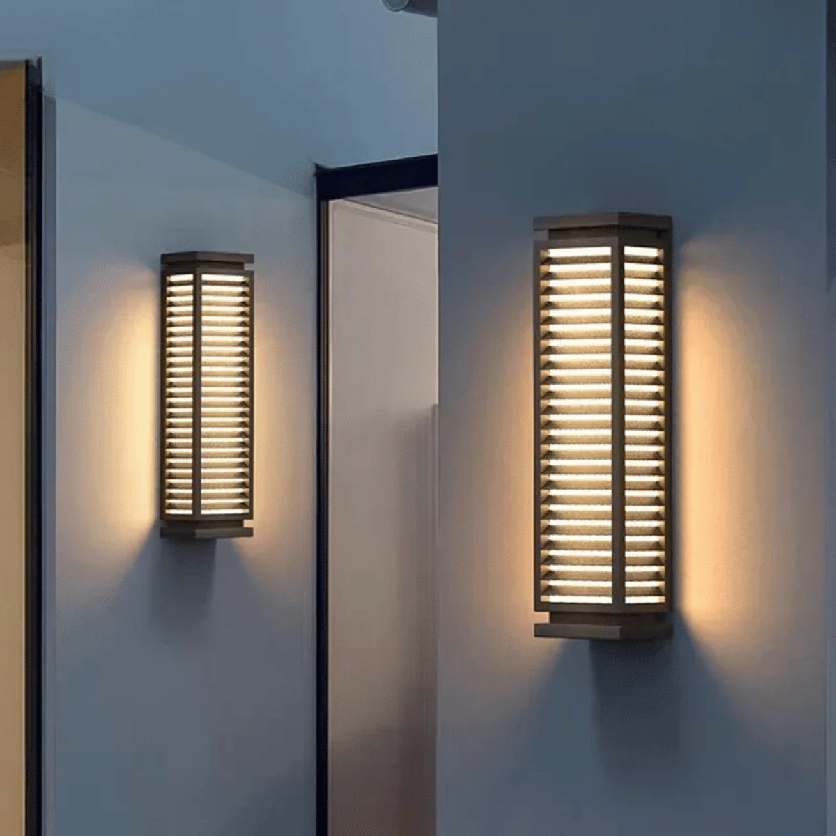 Verthara Premium LED Outdoor Wall Light - Wall Mounted - Waterproof - Anti-Rust - Black Stainless Steel - Modern Cubical Design - Ideal For Garages And Pathways 4000k no RC / 80CM