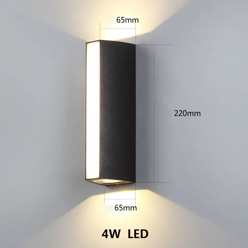 Verthara Premium LED Outdoor Wall Light - Wall-Mounted - Waterproof - Modern Aluminium - Black Finish - Perfect for Porch and Garden