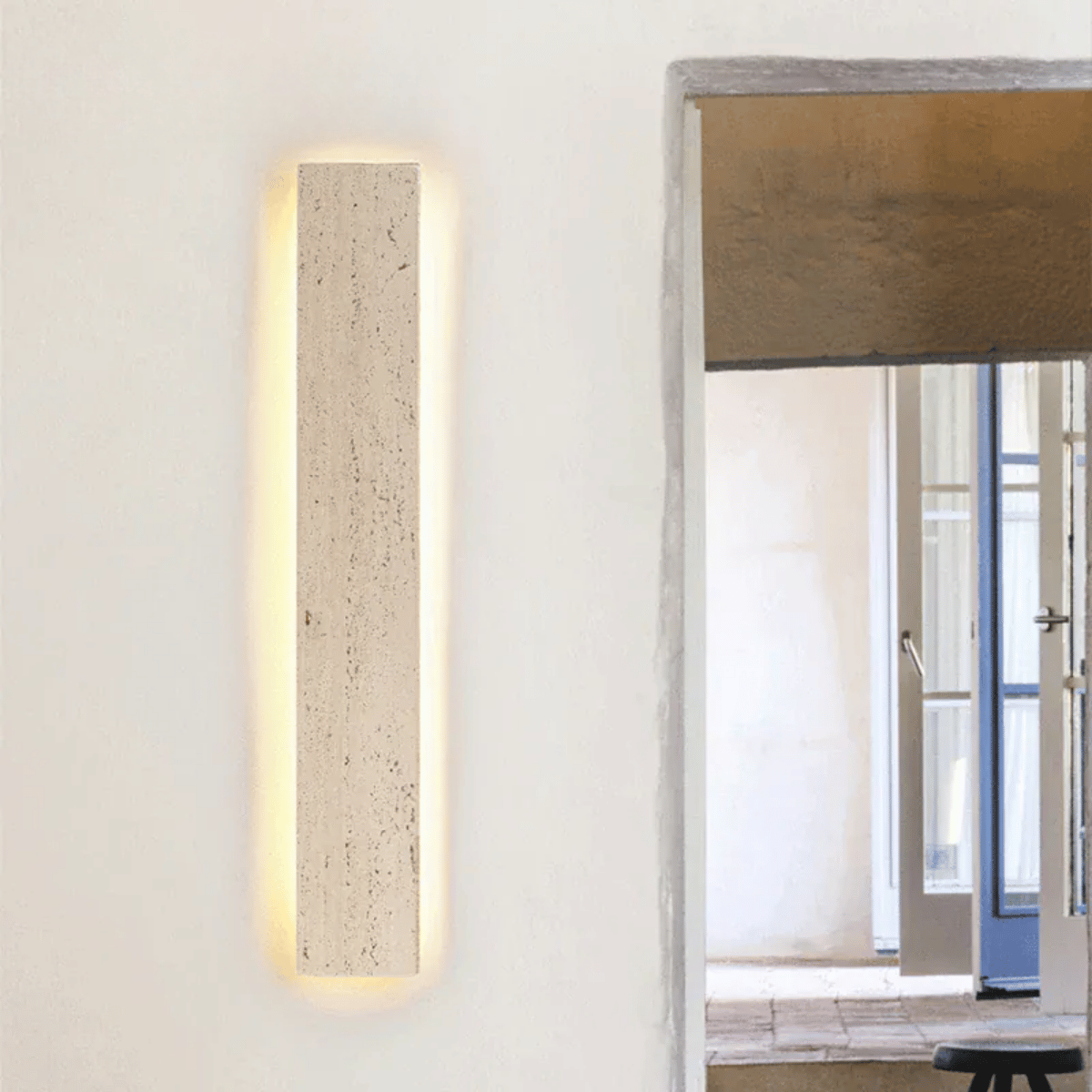 Verthara Premium LED Outdoor Wall Light - Wall-Mounted - Waterproof - Natural Stone Finish - Modern Design - Ideal For Garden And Entrance Warm white no RC / H180xW9cm 72w