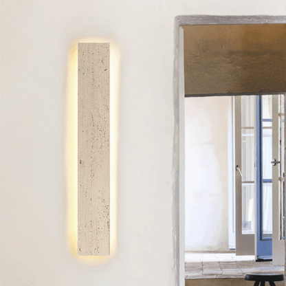 Verthara Premium LED Outdoor Wall Light - Wall-Mounted - Waterproof - Natural Stone Finish - Modern Design - Ideal For Garden And Entrance Warm white no RC / H180xW9cm 72w