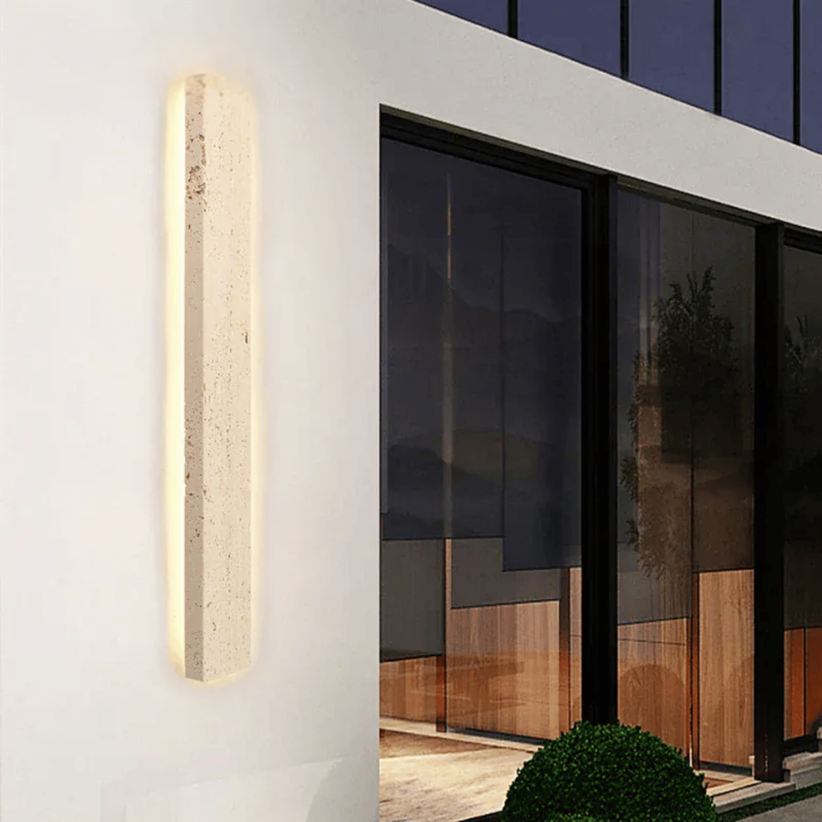 Verthara Premium LED Outdoor Wall Light - Wall-Mounted - Waterproof - Natural Stone Finish - Modern Design - Ideal For Garden And Entrance