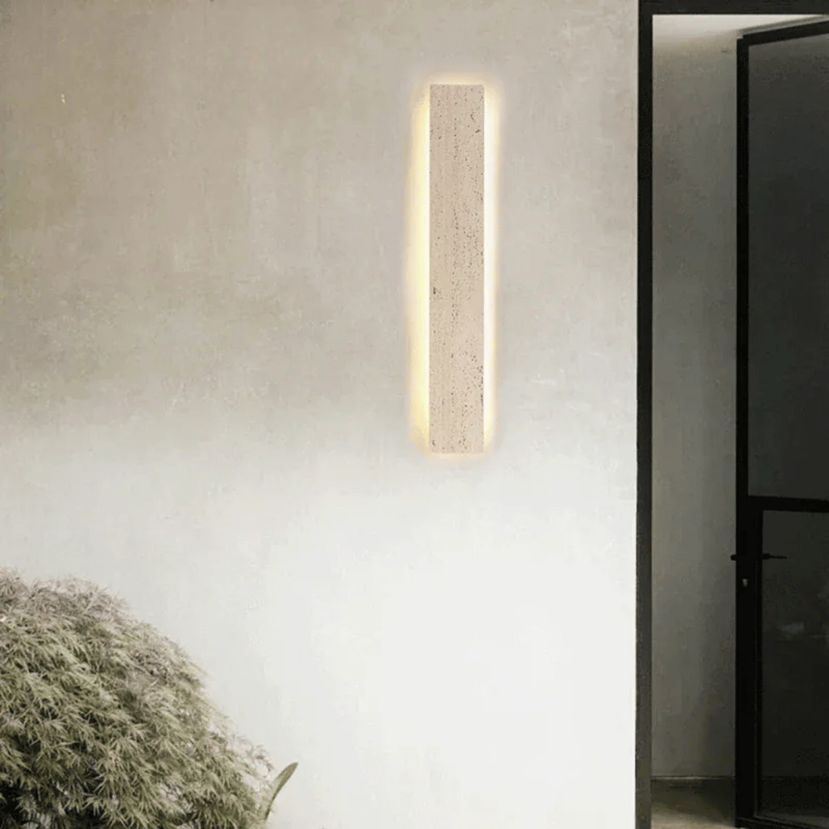 Verthara Premium LED Outdoor Wall Light - Wall-Mounted - Waterproof - Natural Stone Finish - Modern Design - Ideal For Garden And Entrance