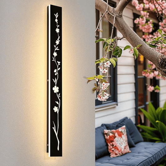 Verthara Premium LED Outdoor Wall Light – Waterproof – Stainless Steel – Modern Peach Flower Design – Ideal For Garden And Villa Decor 240cmx8cm-IP67 / Cool white