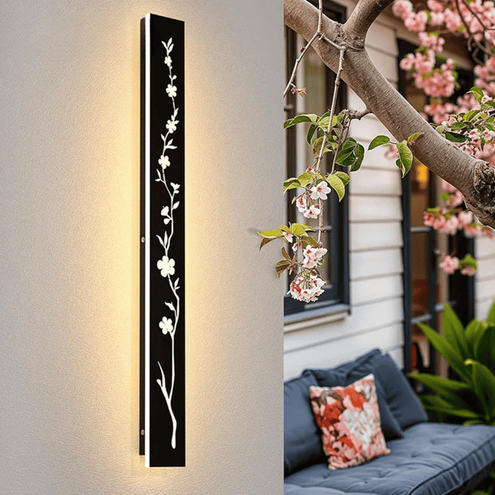 Verthara Premium LED Outdoor Wall Light – Waterproof – Stainless Steel – Modern Peach Flower Design – Ideal For Garden And Villa Decor 240cmx8cm-IP67 / Cool white