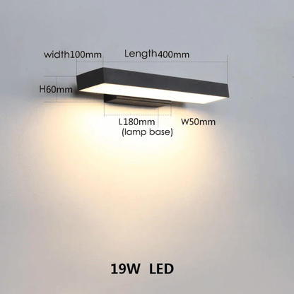 Verthara Premium LED Outdoor Wall Light With Motion Sensor - Wall-Mounted - Weather-Resistant - Modern Black Aluminium - Dusk-to-Dawn Functionality