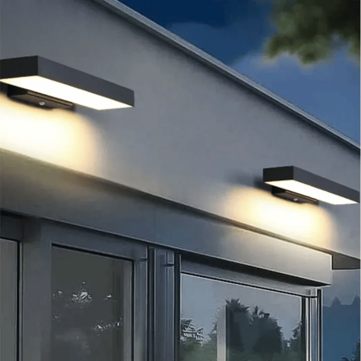 Verthara Premium LED Outdoor Wall Light With Motion Sensor - Wall-Mounted - Weather-Resistant - Modern Black Aluminium - Dusk-to-Dawn Functionality