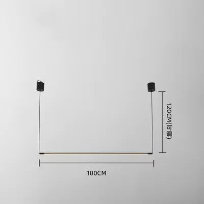 Verthara Premium LED Pendant Light – Hanging Fixture – Minimalist Design - Black Aluminium - Warm White - Indoor Lighting - Modern Style 100cm / RC Dimming