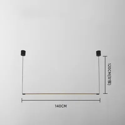 Verthara Premium LED Pendant Light – Hanging Fixture – Minimalist Design - Black Aluminium - Warm White - Indoor Lighting - Modern Style 140cm / RC Dimming