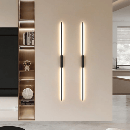 Verthara Premium LED Wall Light - Wall Mounted - Adjustable Colour Temperature - Minimalist Design - Black - Indoor Use - Energy-Efficient Lighting Warm White (2700-3500K) / 90cm