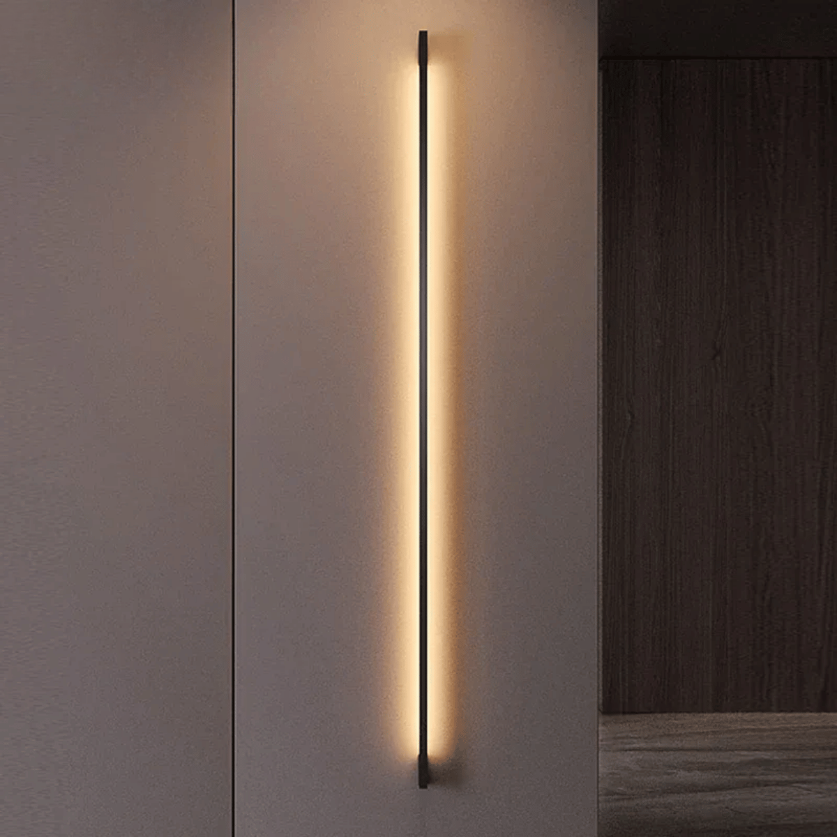 Verthara Premium LED Wall Light - Wall Mounted - Modern Minimalist - Adjustable Colour Temperature - Indoor - Remote Dimming - Multiple Sizes Available Neutral lighting / H150cm 20W